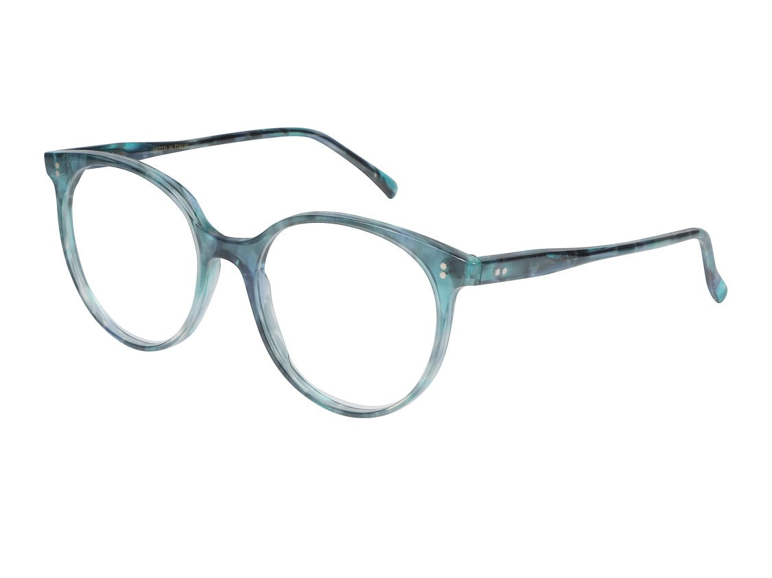 Kador Teal Cynda/N-54 Translucent Marbled Cat-Eye Sunglasses