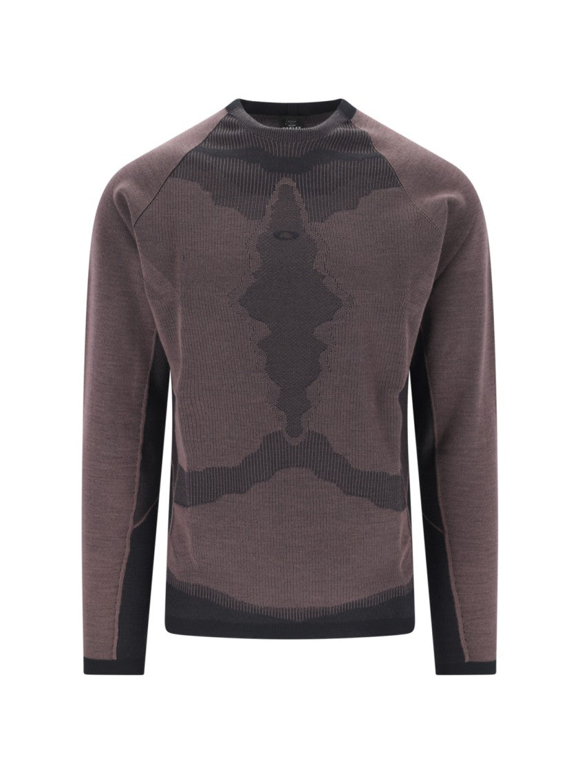 Oakley Brown Latitude Veil Wool-Blend Crewneck Technical Sweater