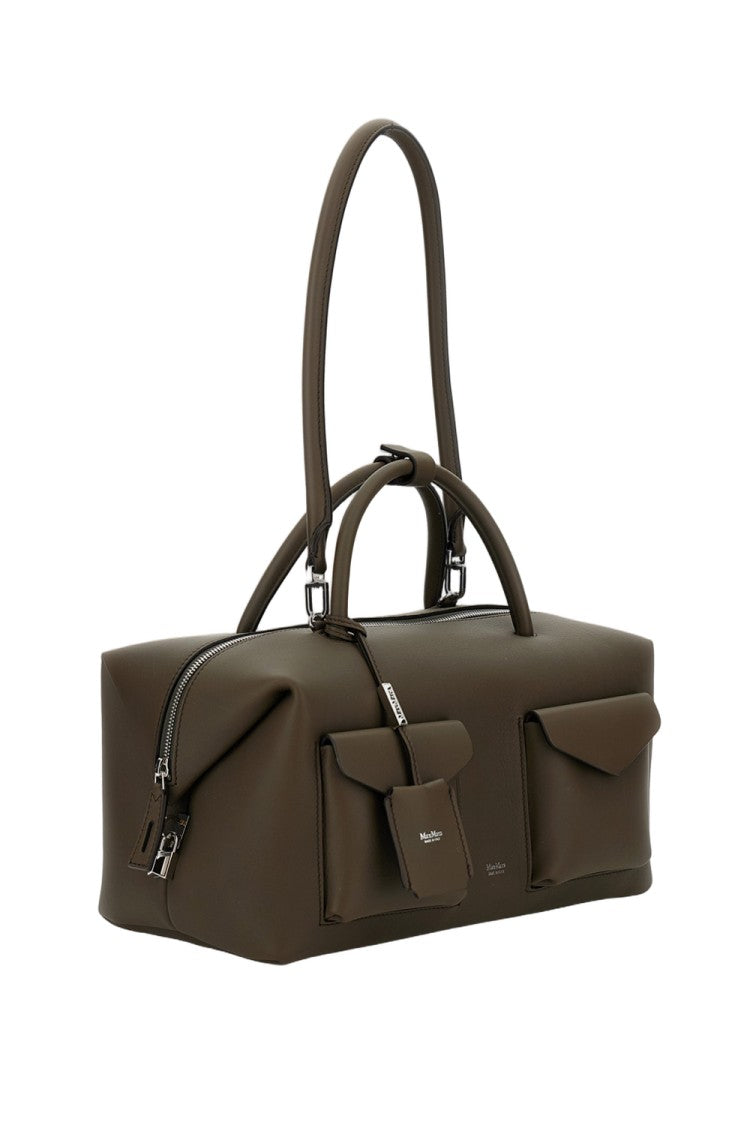 Max Mara Medium Calfskin Leather Bowling Bag