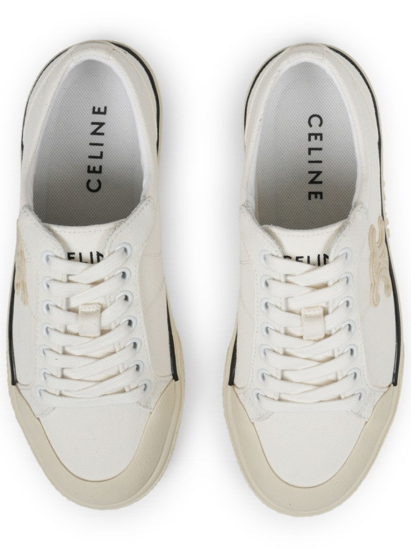 Celine Alan Embroidered Logo Cotton Sneakers