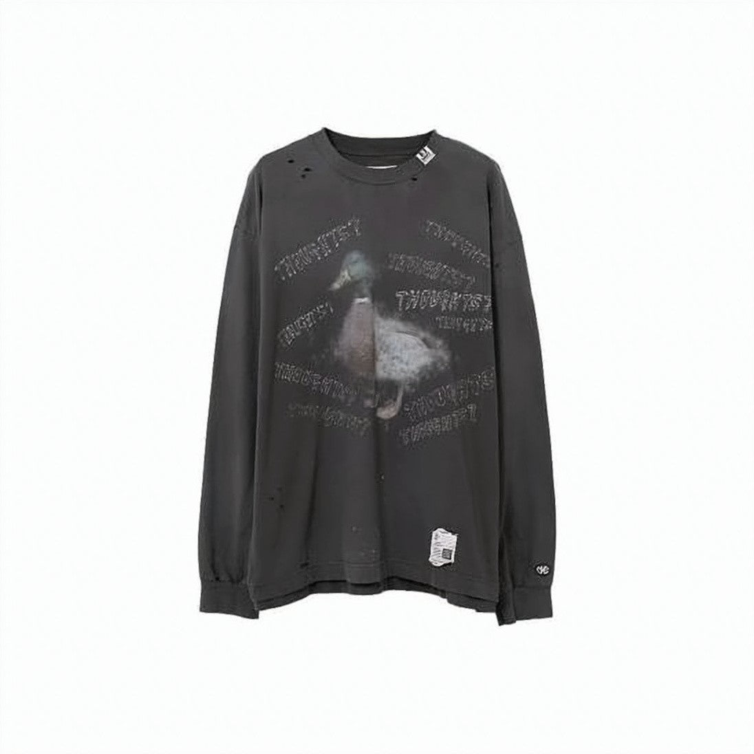 Maison Mihara Yasuhiro Distressed Long-Sleeve T-Shirt With Unique Graphic