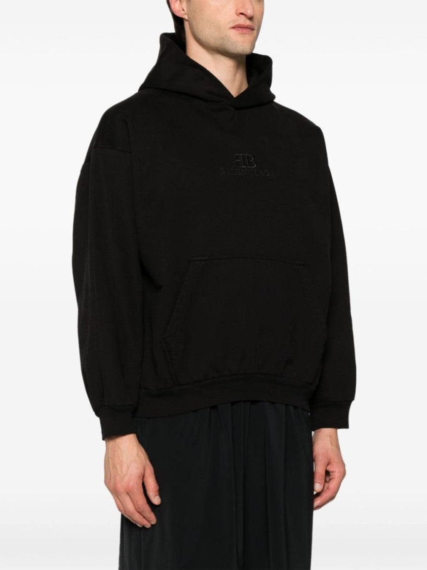 Balenciaga Logo-Embroidered Cotton Hoodie
