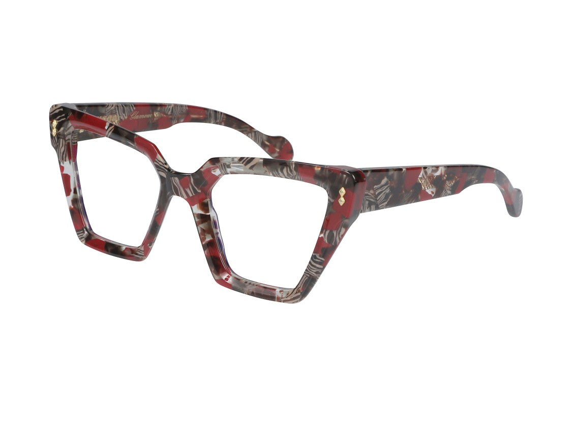 Kador Gold Vanessa Glamour Marbled Oversized Square Eyeglasses