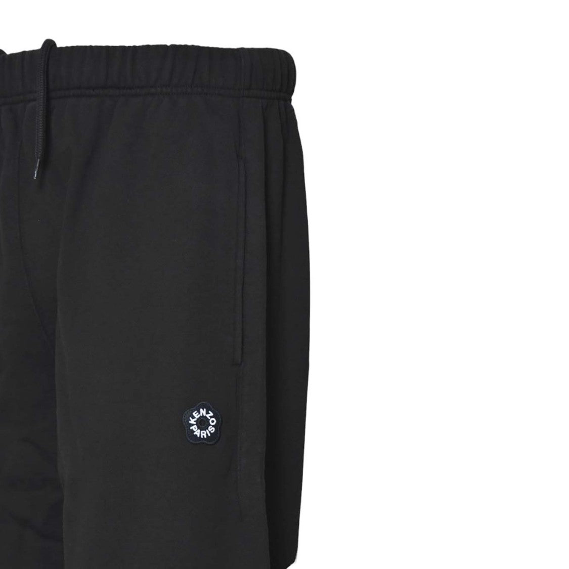 Kenzo Relaxed Fit Black Jog Pants With Adjustable Drawstring Cuffs