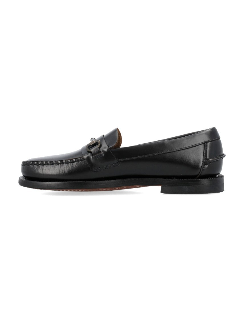 Sebago Black Classic Joe Hand-Stitched Leather Bit Loafer