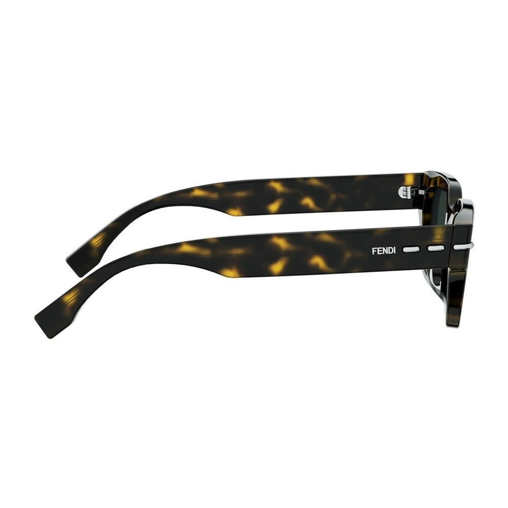 Fendi Saddlery Square Tortoiseshell Sunglasses With Selleria Stitching
