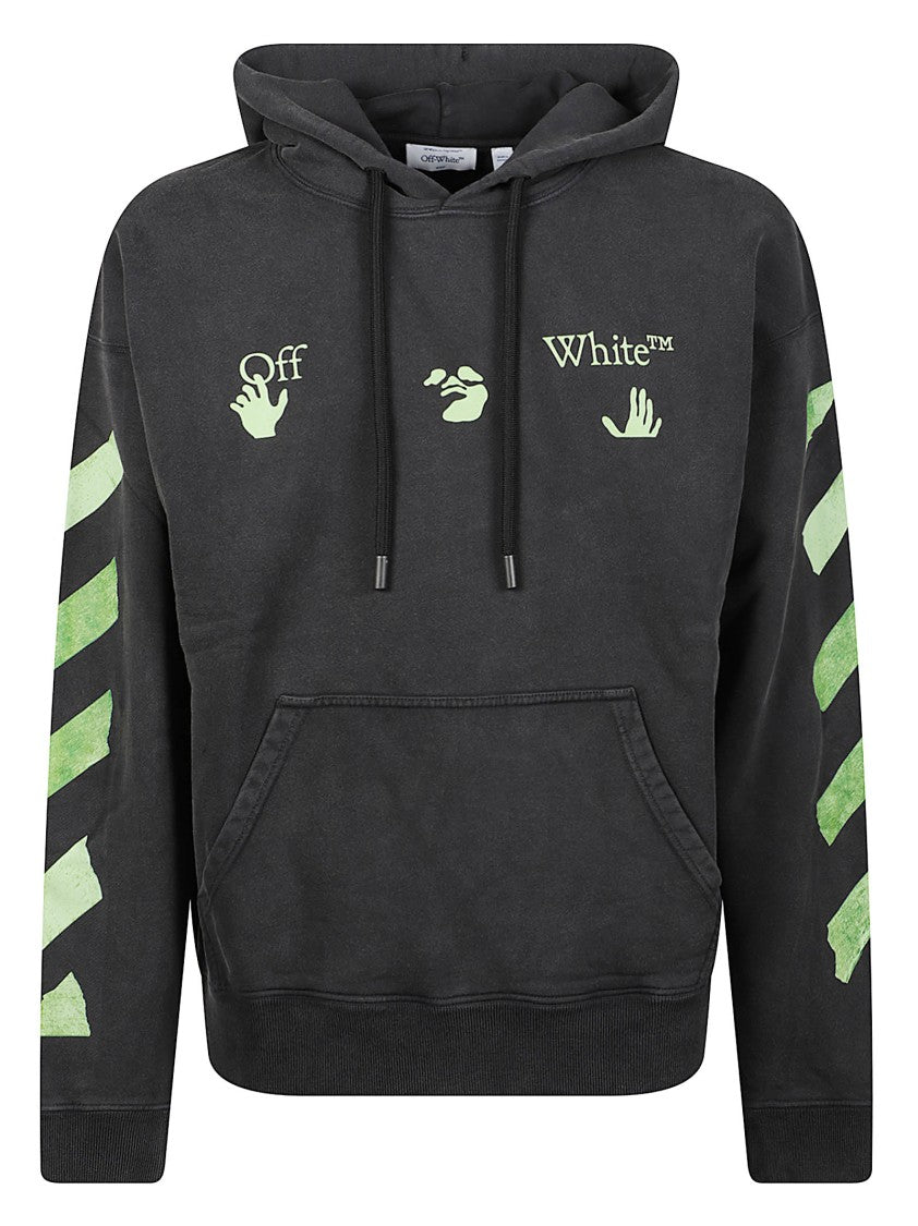 Off-White Black Bacco Arrow Hooded Cotton Sweatshirt