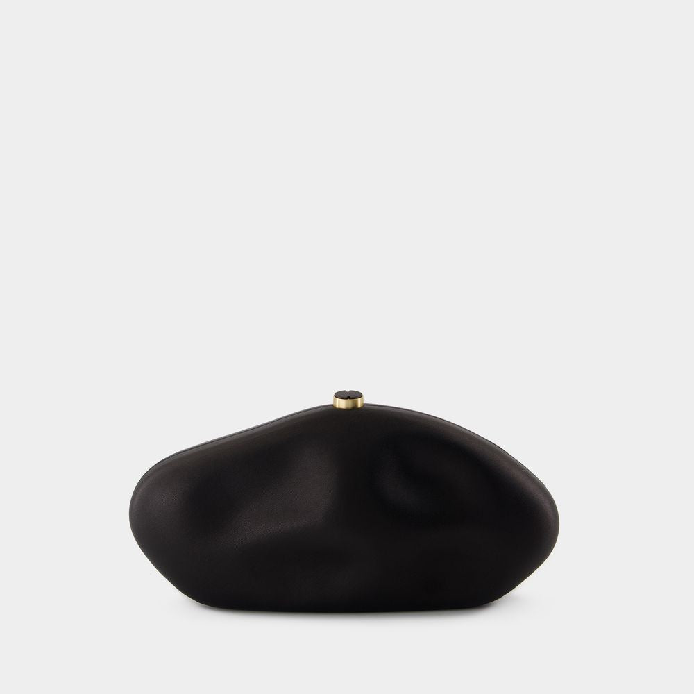 Cult Gaia The Caldera Clutch - Leather - Black