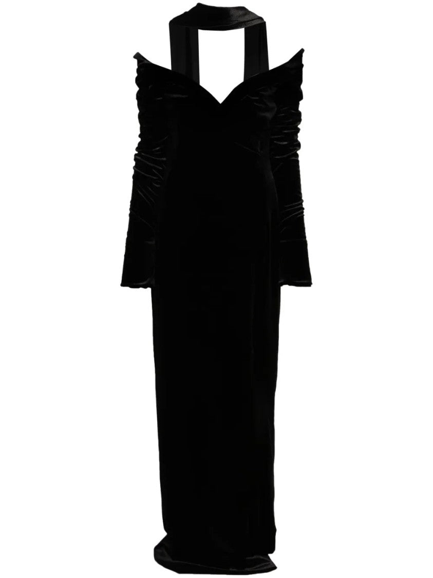 Saiid Kobeisy Velvet Long Fitted Dress