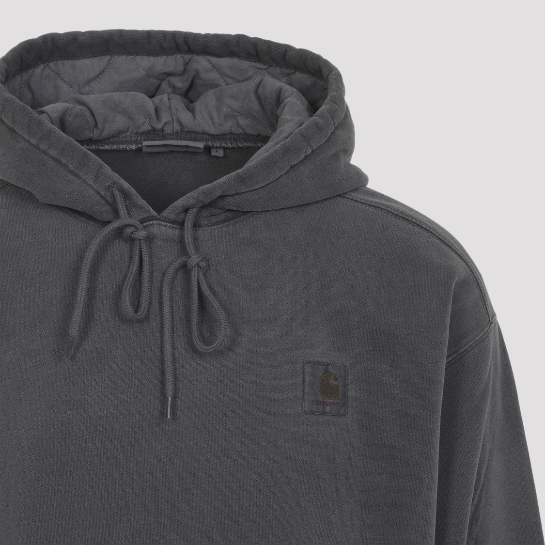 Carhartt Wip Relaxed Fit Grey Hoodie With Drawstring Hood
