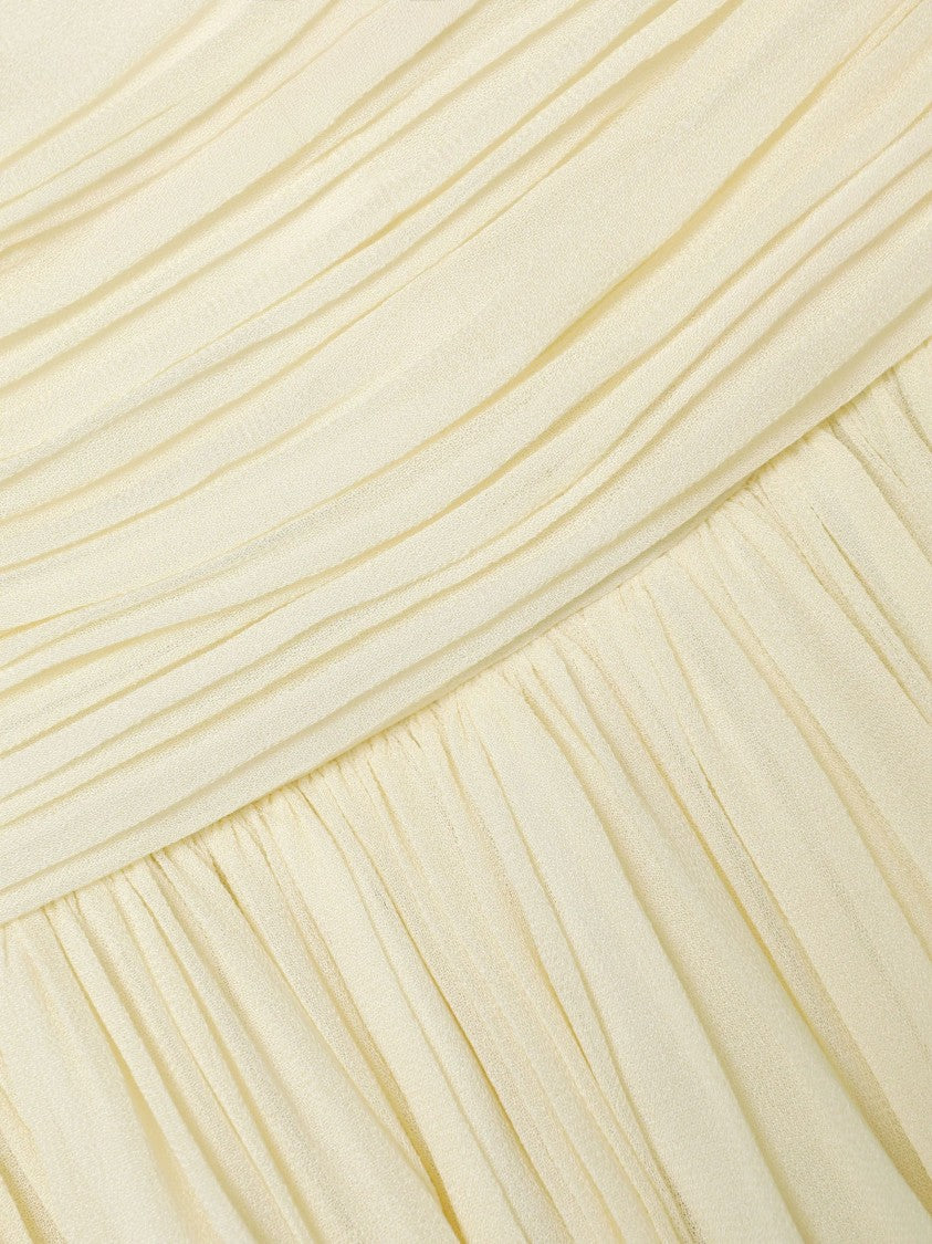 Self-Portrait Yellow Wrap Around Georgette Midi Dress