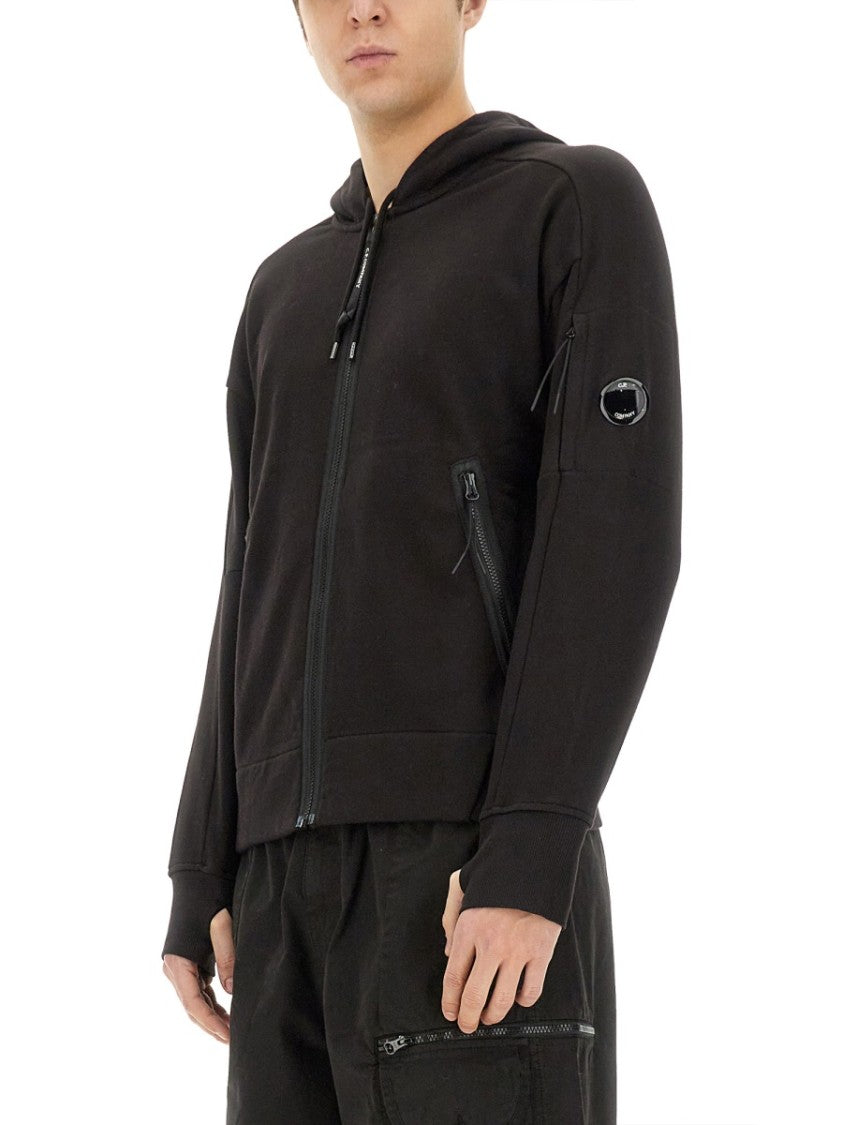 C.P. Company Black Zip Sweatshirt With Hood