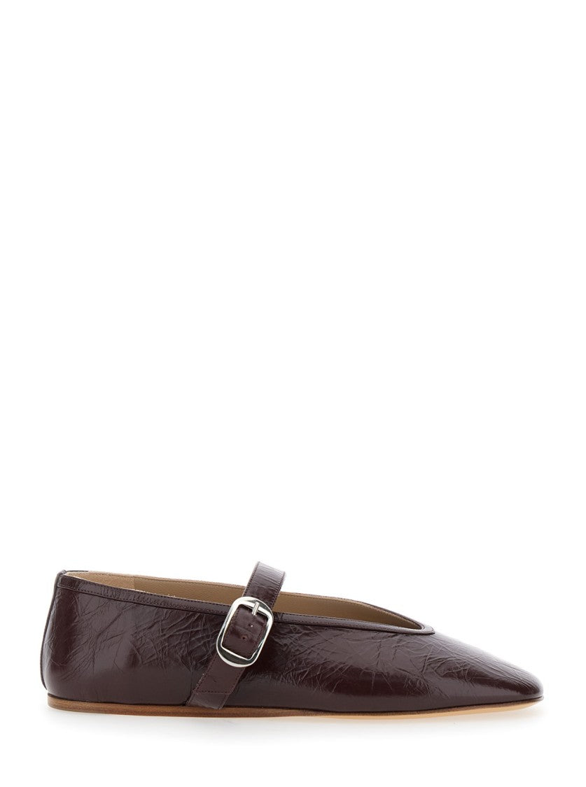 Le Monde Béryl Pointed Toe Brown Leather Slippers