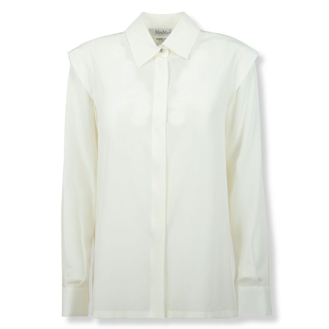 Max Mara Tailored White Shirt With Button-Down Front And Pointed Collar