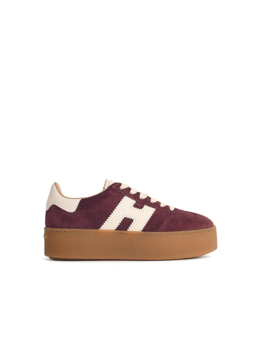 Hogan ' Cool' Burgundy Suede Sneakers