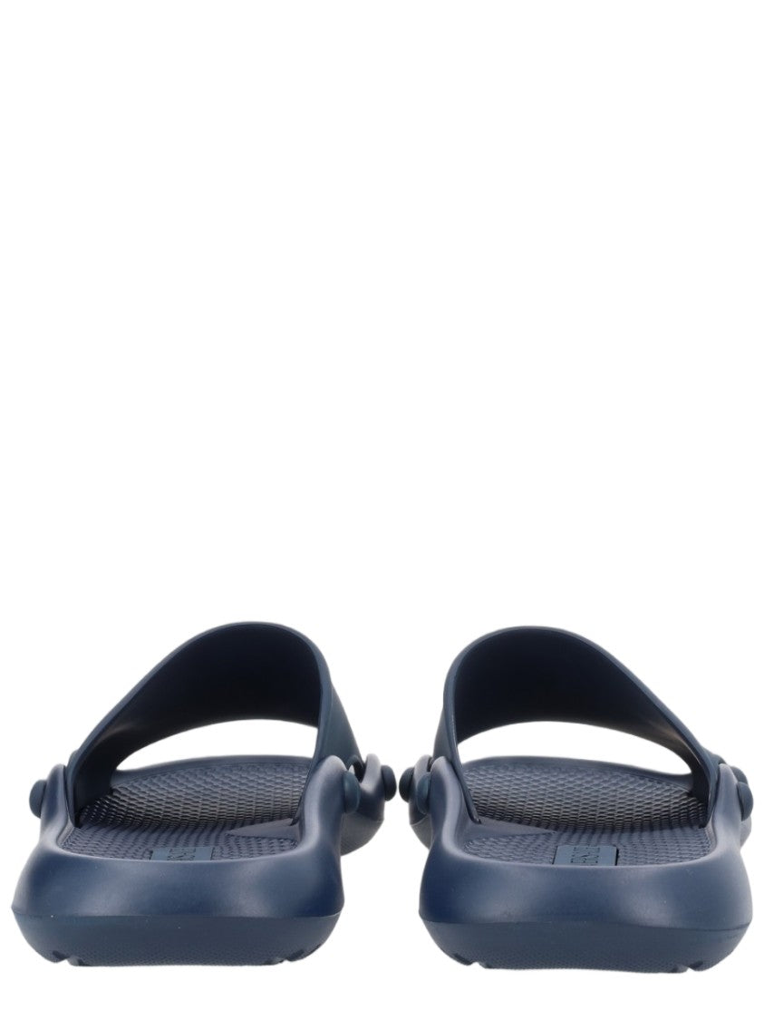 Versace Blue Slip-On Emblem Rubber Flats