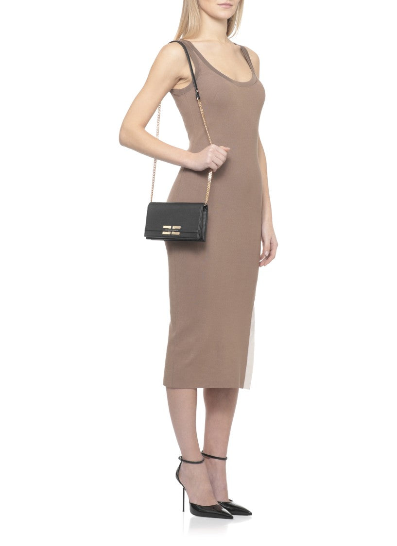 Elisabetta Franchi Rectangle Shoulder Bag With Magnetic Closure And Chain Strap