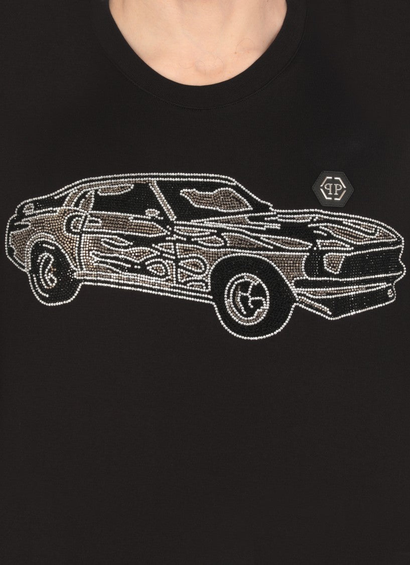 Philipp Plein Black Neck Ss T-Shirt