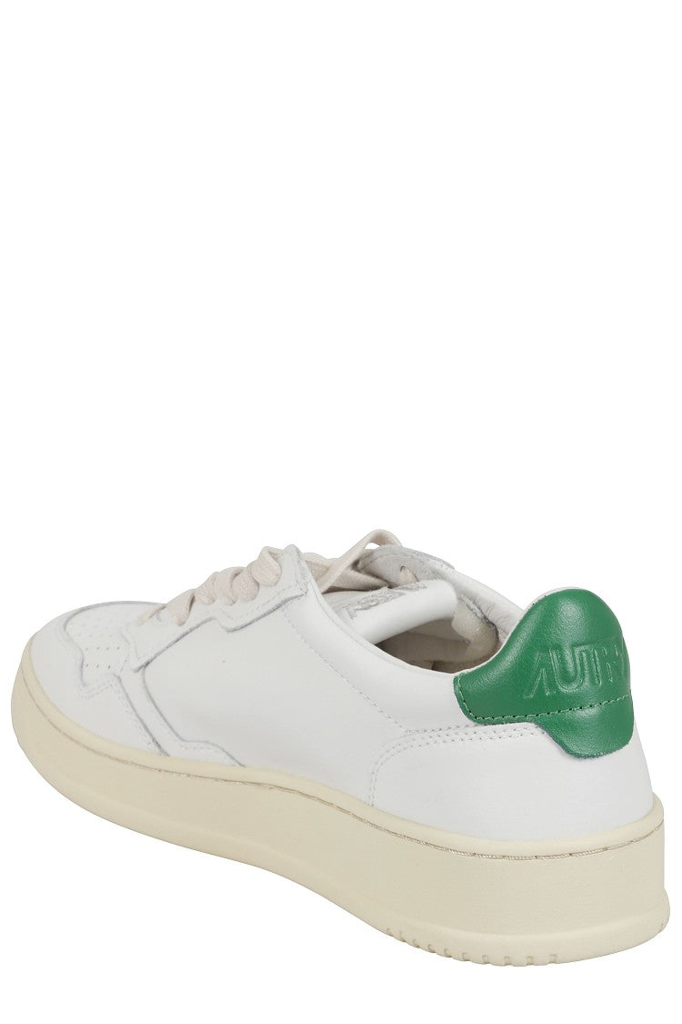 Autry Medalist Low White And Green Suede Leather Sneakers