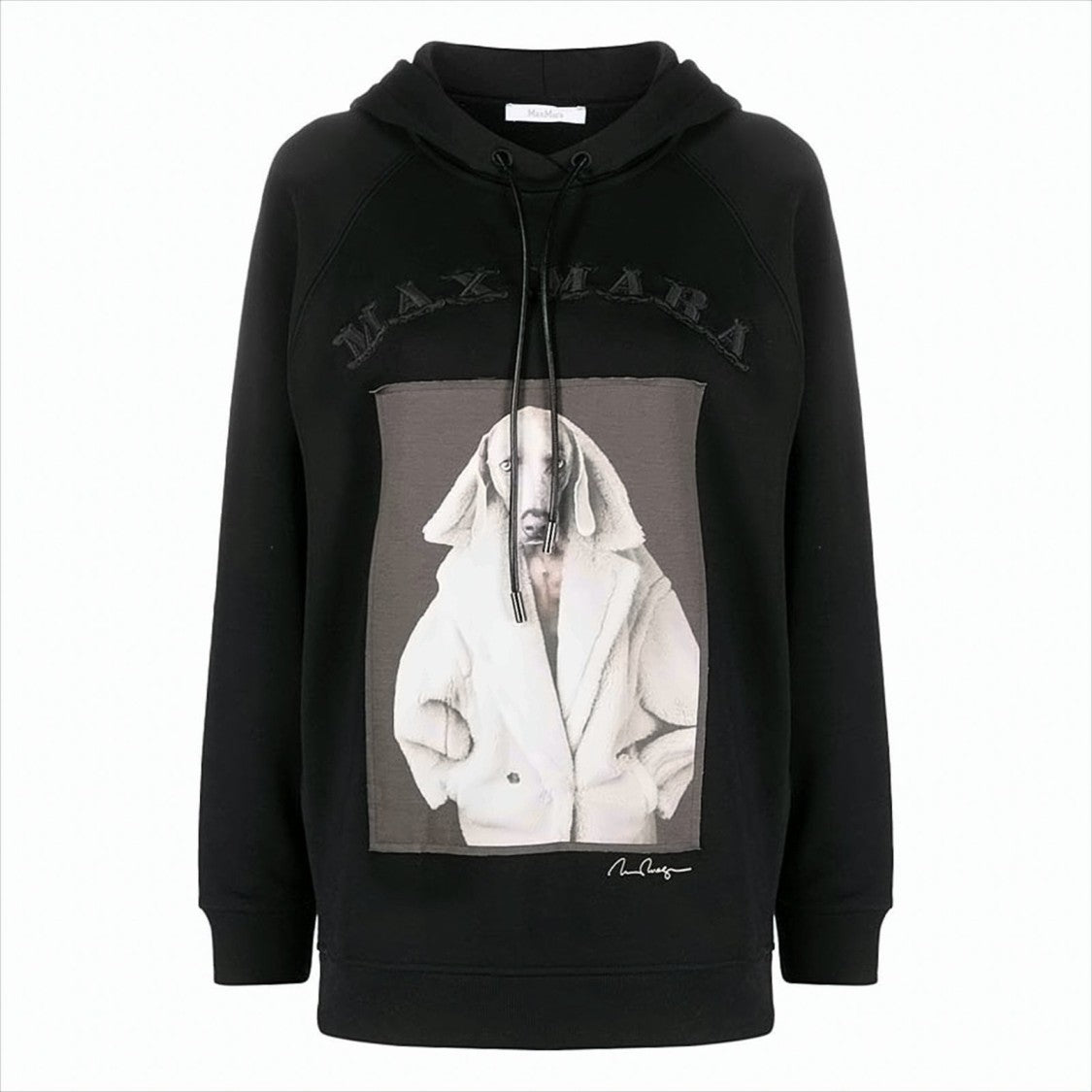 Max Mara Graphic Black Cotton Hoodie