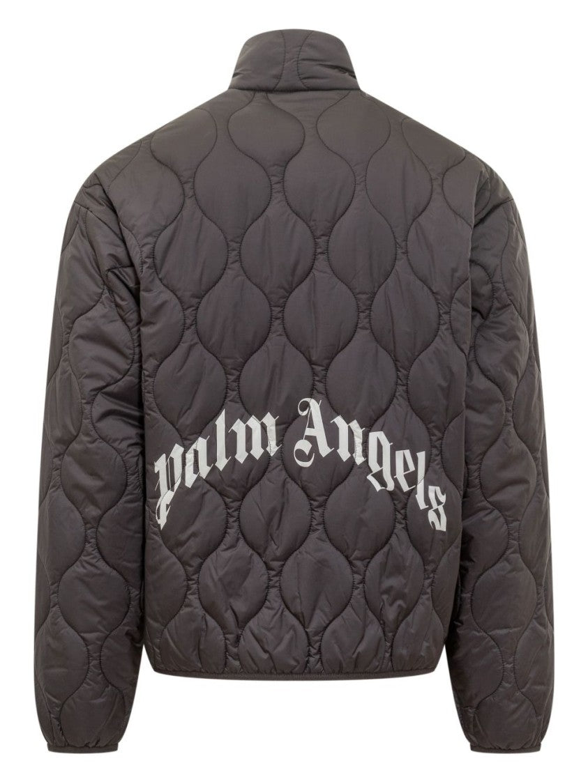 Palm Angels Quilted Casual Jacket With High Collar