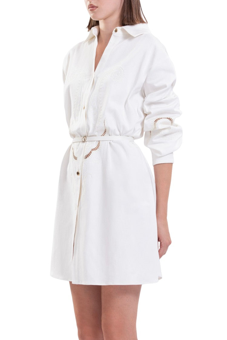 Saiid Kobeisy Perforated Denim Dress