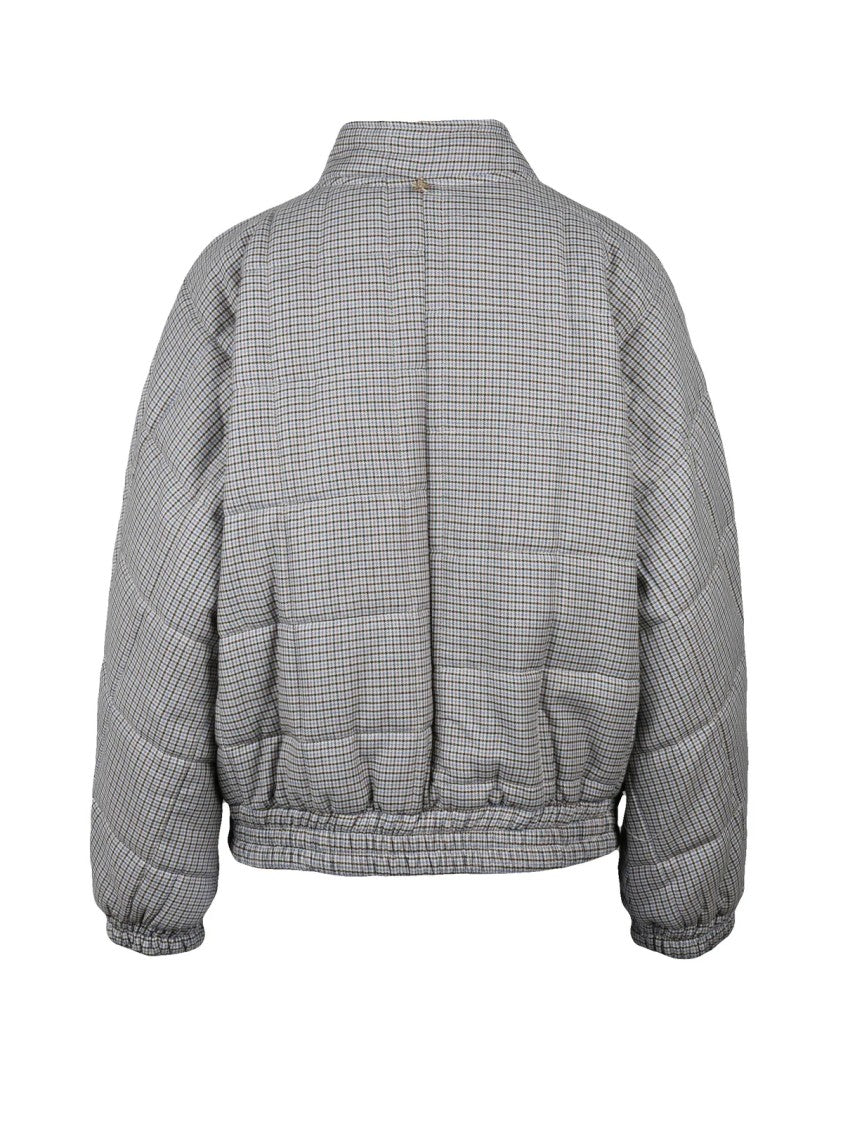 Souvenir Padded Bomber Jacket - Brown/Blue