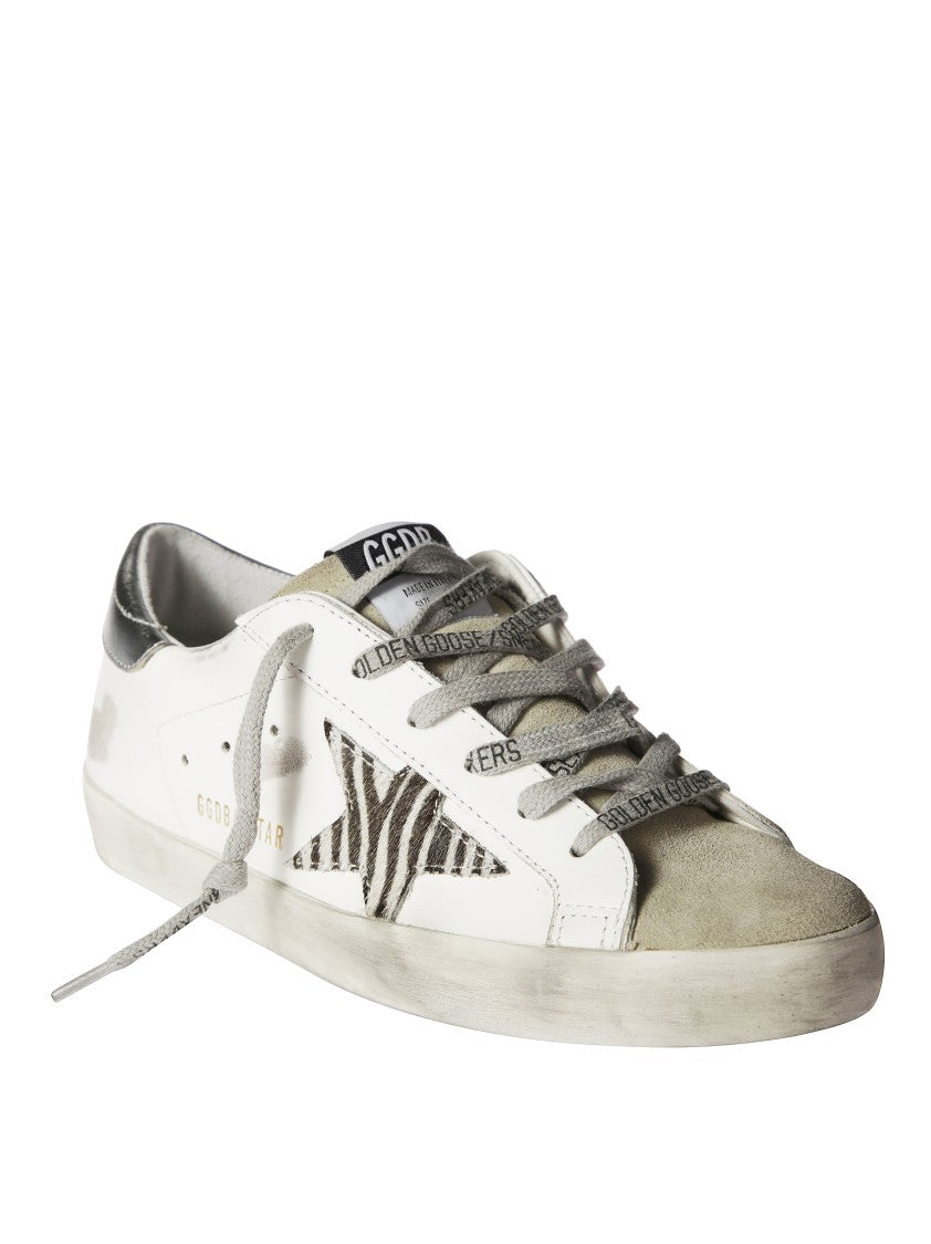 Golden Goose Superstar Leather Upper Suede Zebra Sneakers