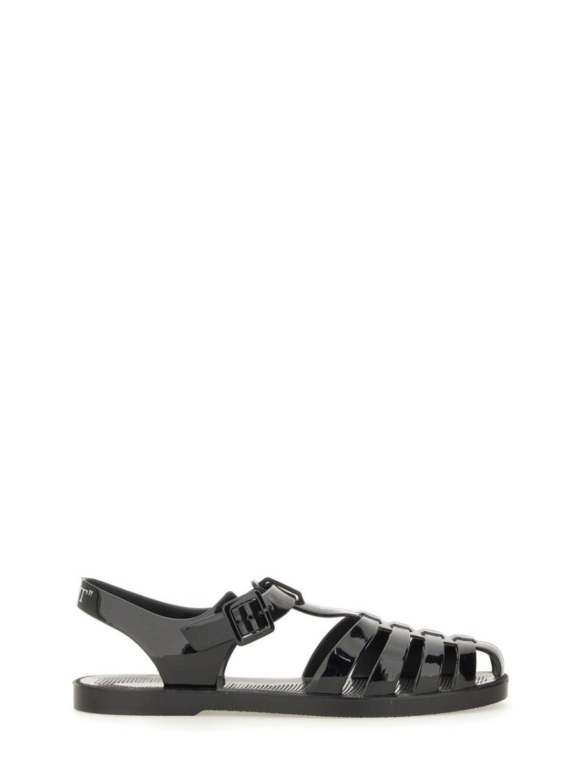 Off-White Strappy Sandals With Signature Logo