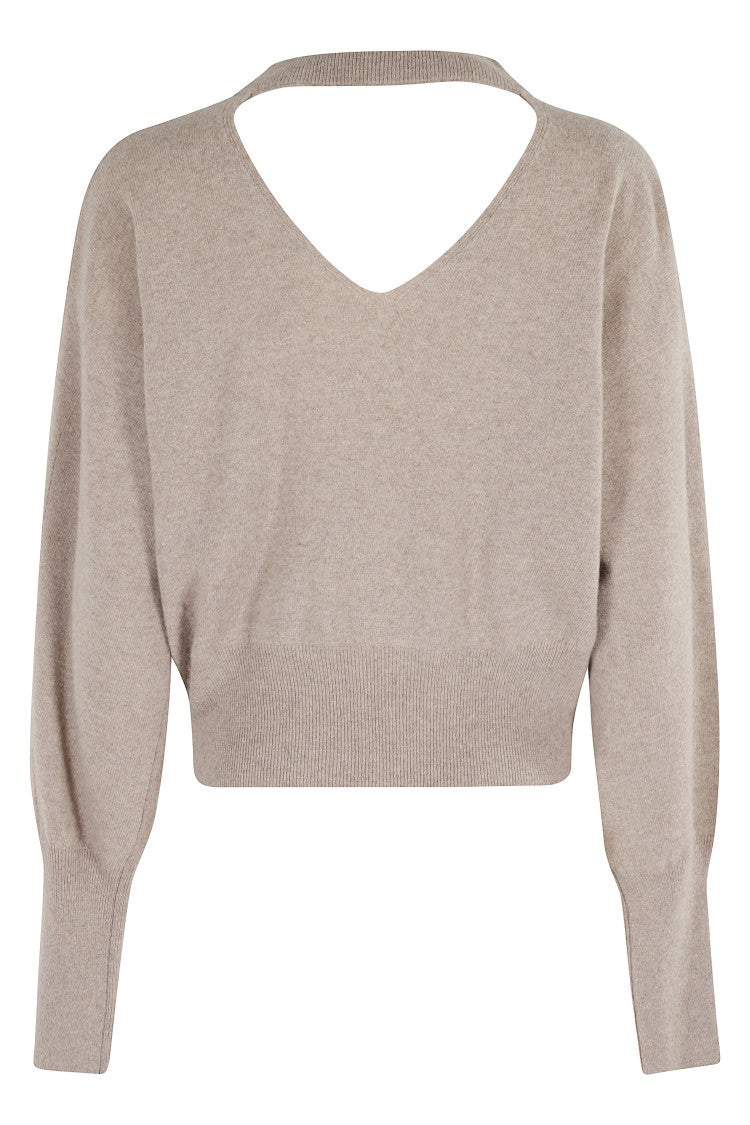 Federica Tosi Cut-Out Sweater With Deep V-Neckline And Unique Back Detail