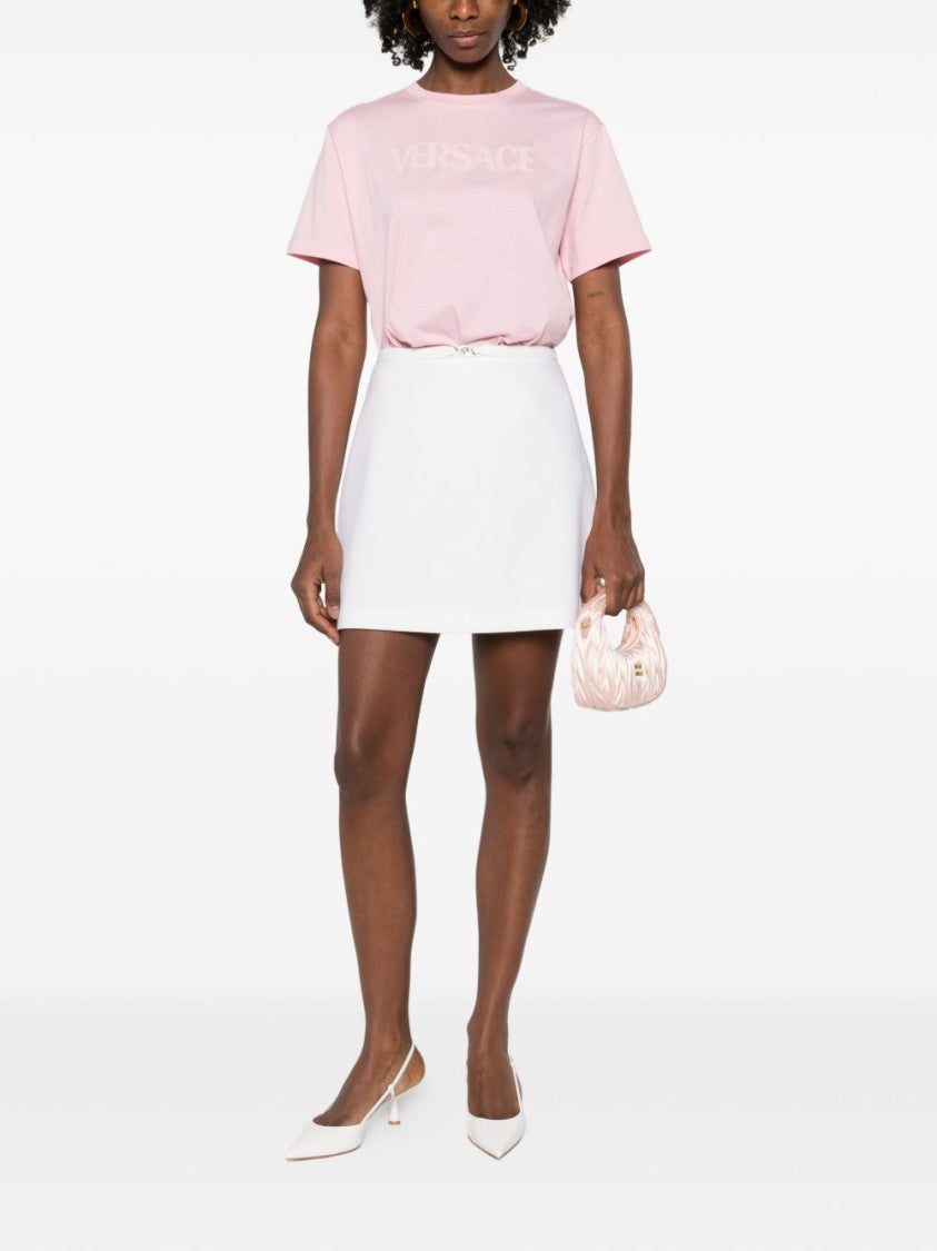 Versace Straight Silhouette Virgin Wool Skirt