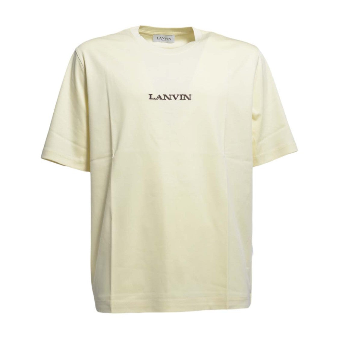 Lanvin Brodé T-Shirt In Canary Yellow Cotton With Embroidery
