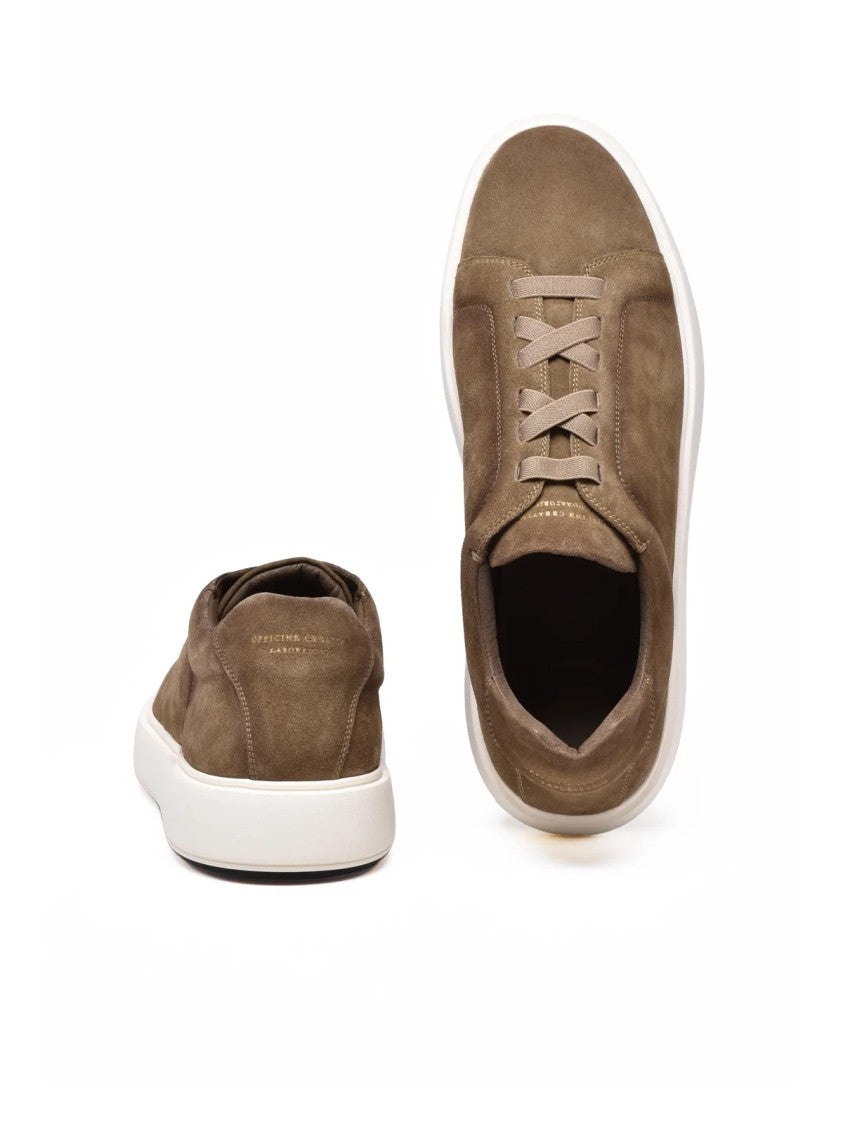 Officine Creative Turquoise Suede Minimalist Sneakers