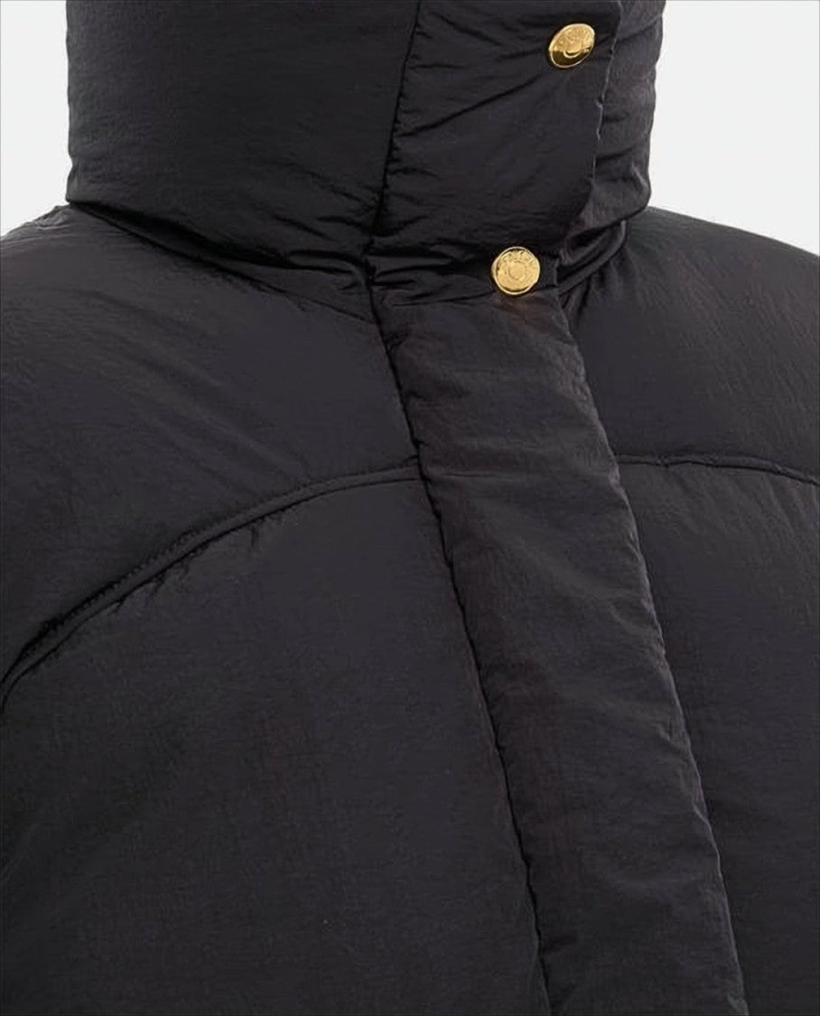 Jacquemus Cropped Black Puffer Jacket With Oversized Sleeves