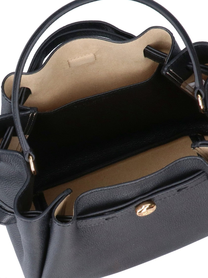 Tory Burch Black Romy Grain Leather Bucket Bag