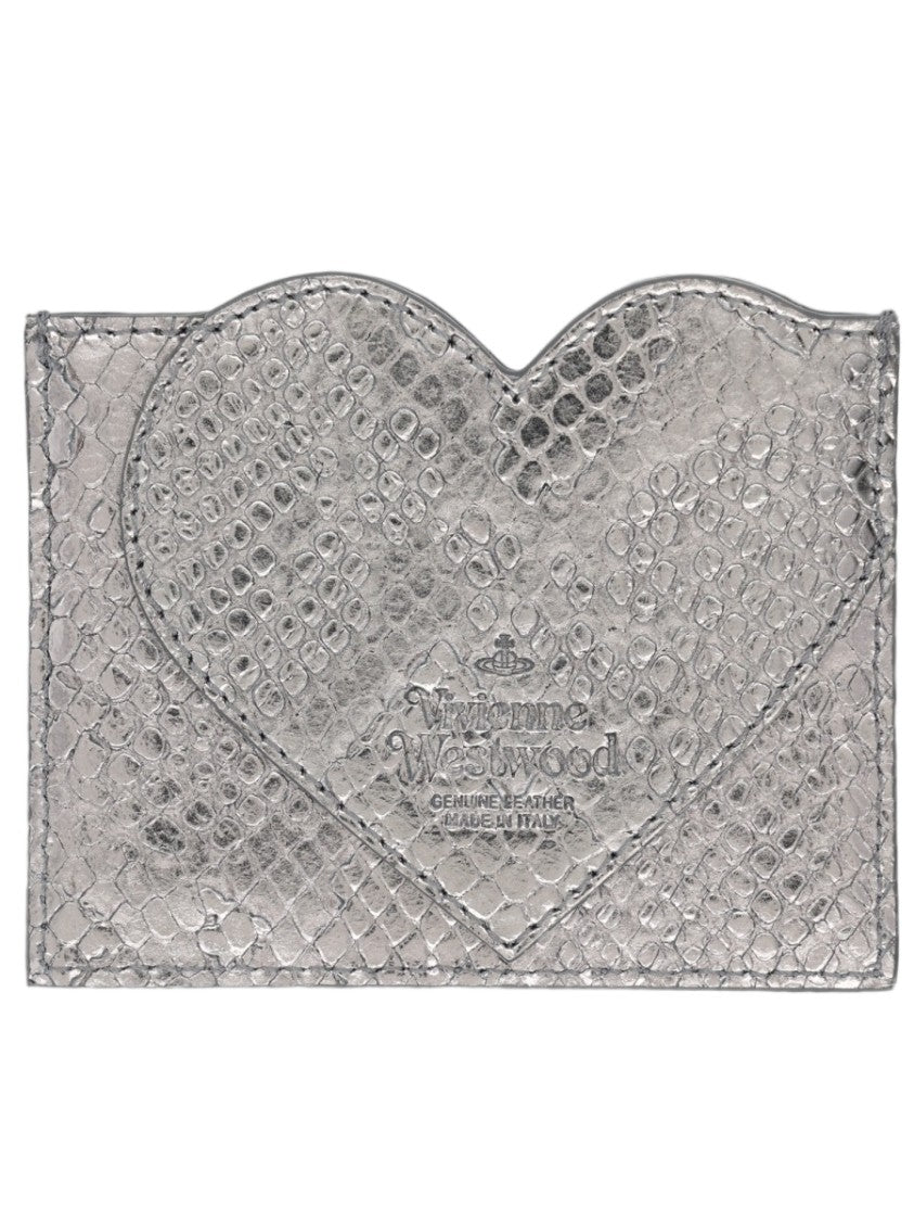 Vivienne Westwood Heart Silver Metallic Cardholder Wallet Card Holder