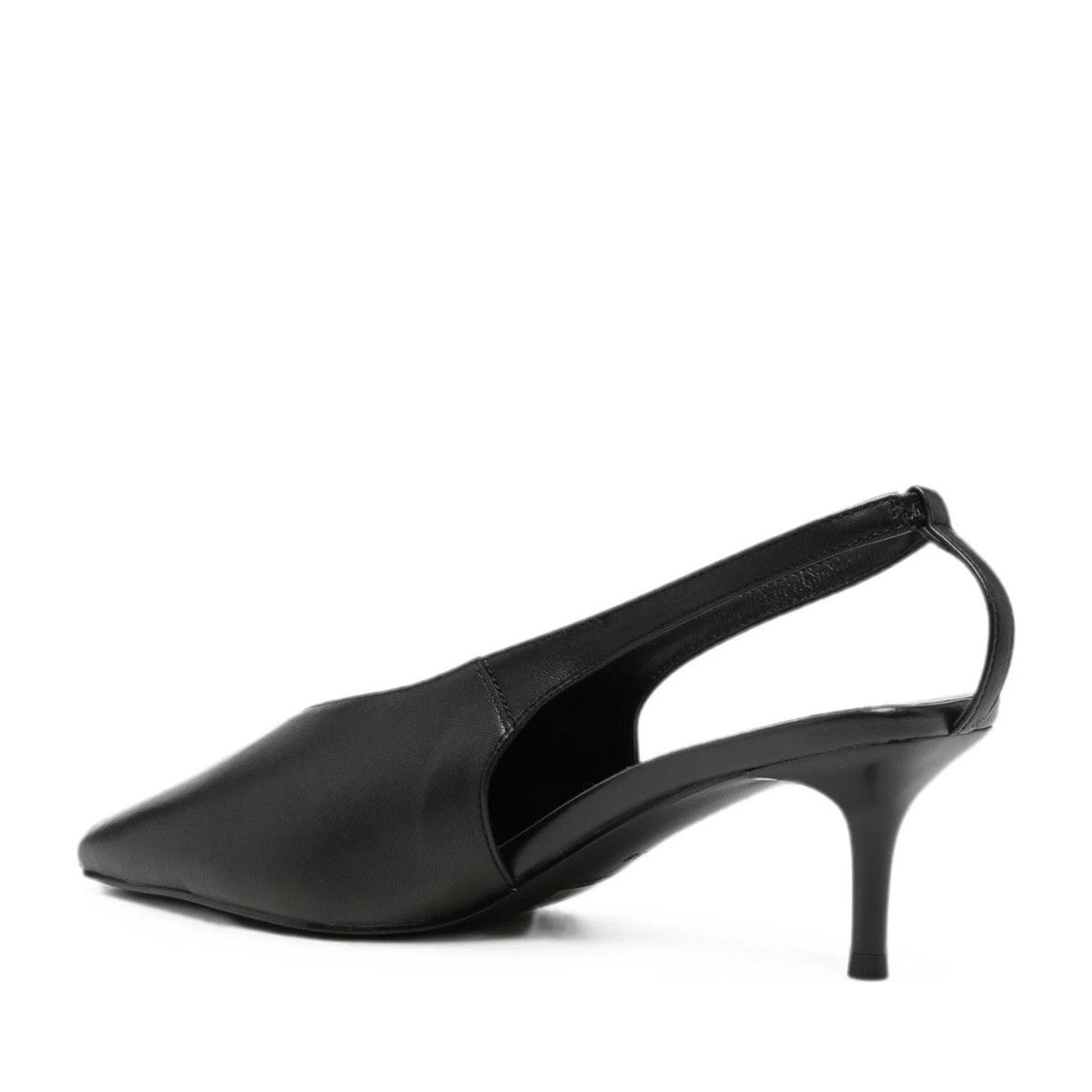 Sergio Moretti Black Sleek Pointed Toe Slingback Leather Dress Pumps