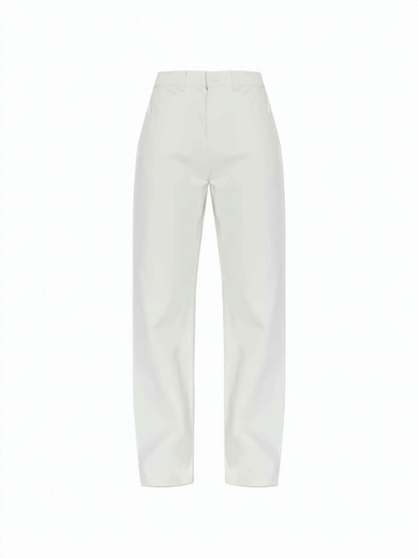 Ami Paris High-Waisted Cotton Straight-Leg Pants