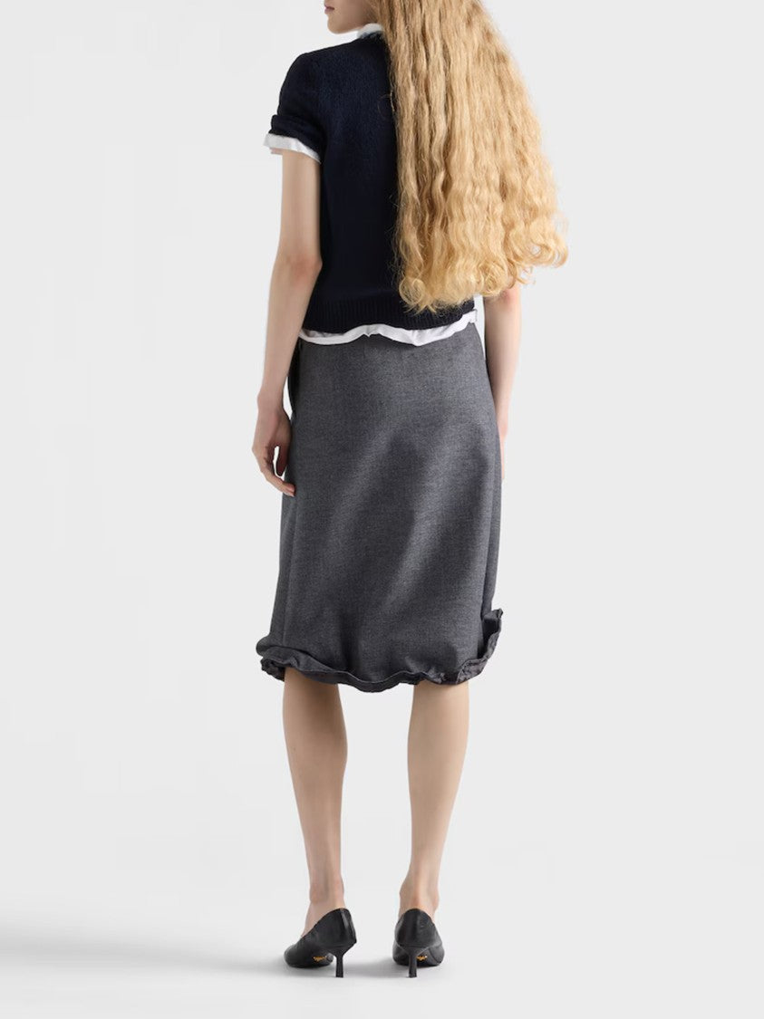 Prada Deep Navy Cropped Jewel-Embellished Top