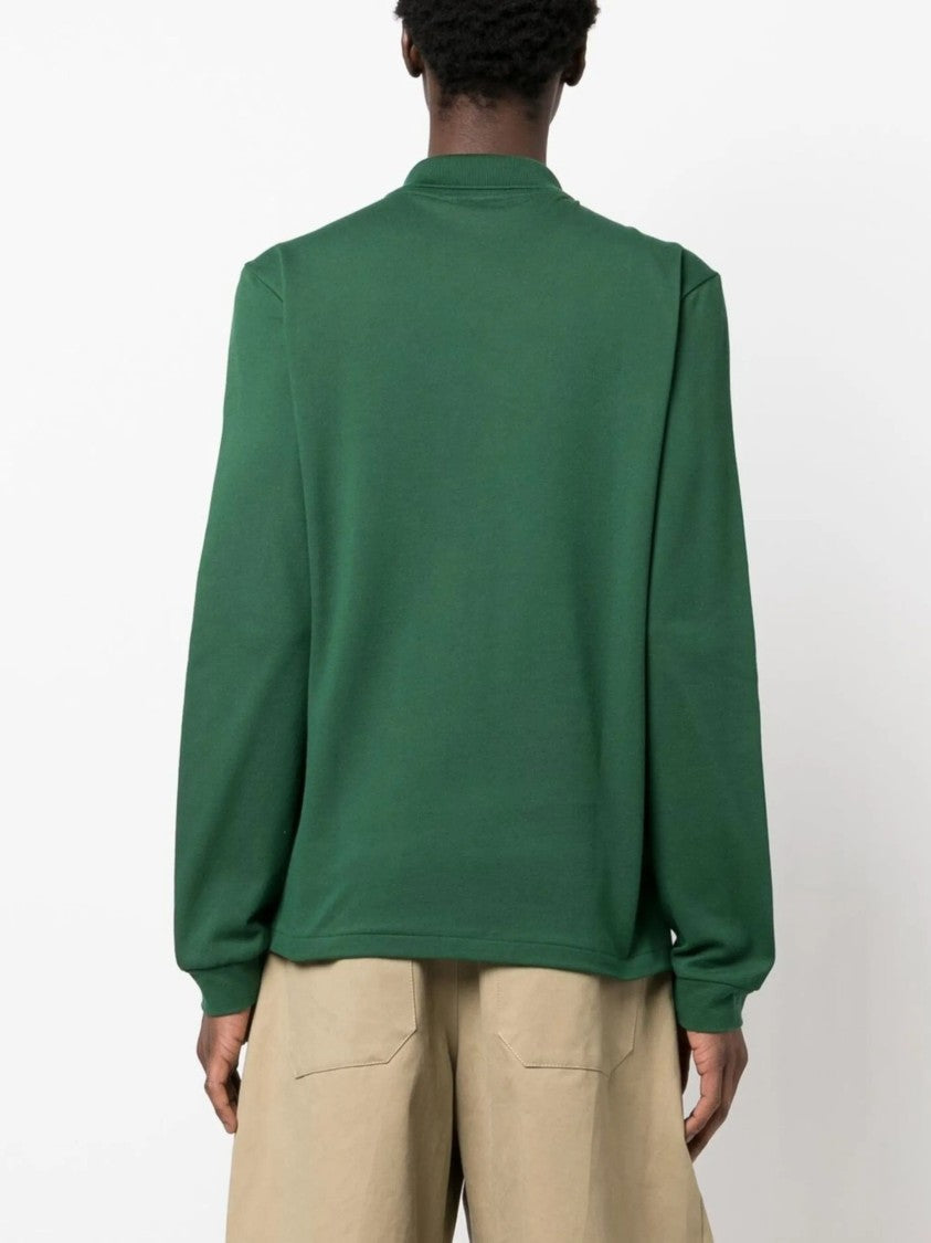 Lacoste Deep Green Long-Sleeve Cotton Polo Shirt