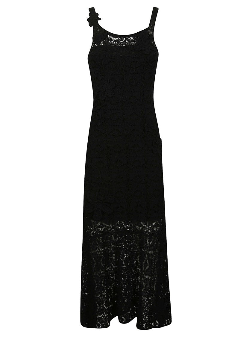 Pinko Juncus Intricate Lace Cotton Midi Dress