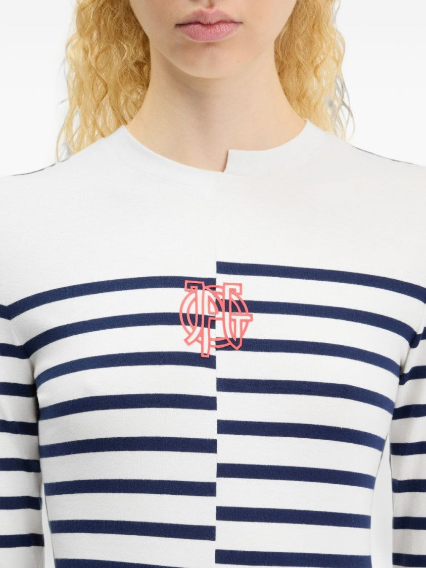 Jean Paul Gaultier Half-And-Half Striped Long-Sleeved Top