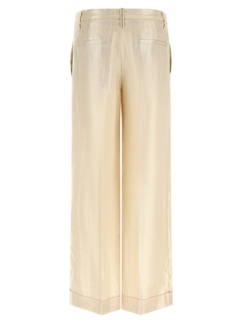 Brunello Cucinelli Lamé Linen Pants