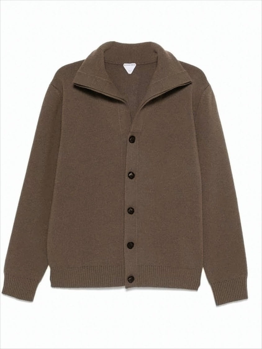 Bottega Veneta Relaxed Fit Brown Wool Cardigan