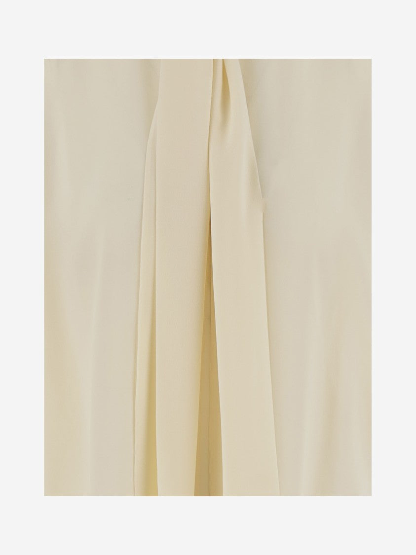 Sa Su Phi Ivory Silk Shirt With Front Bow