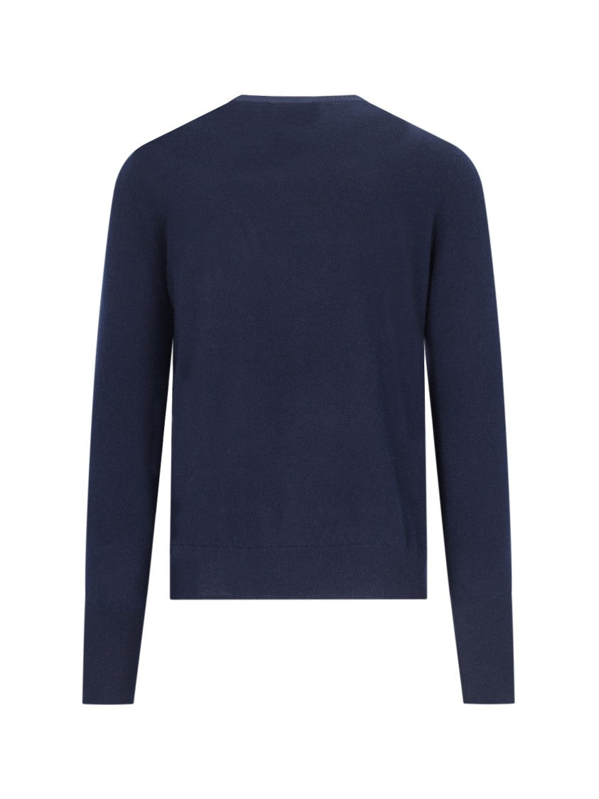 Ballantyne Navy Cashmere Sweater With Crew Neckline