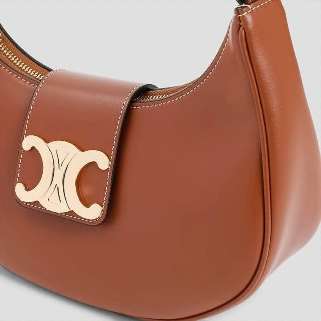 Celine Crescent-Shaped Pink Calfskin Leather Shoulder Bag