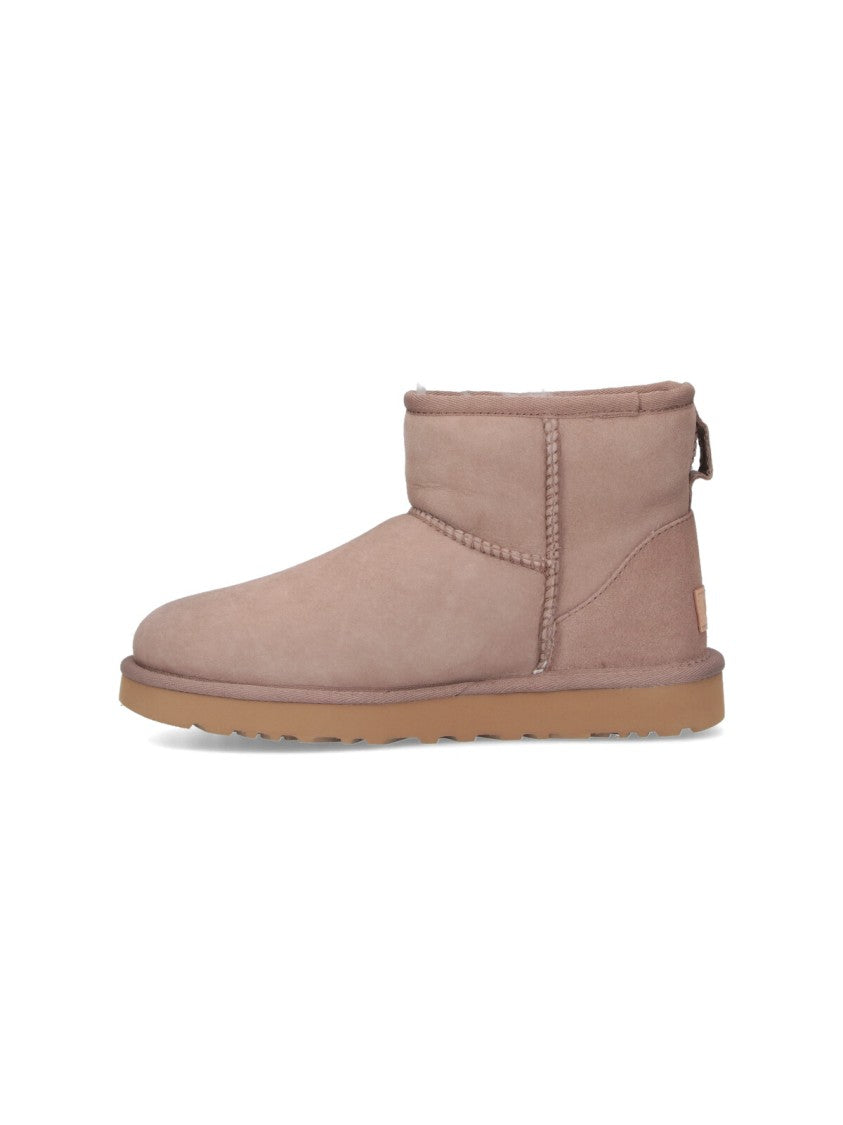 Ugg Taupe Classic Mini Ii Suede Shearling Boots