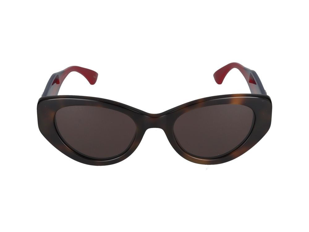 Gucci Havana Logo Accents Bold Cat-Eye Sunglasses
