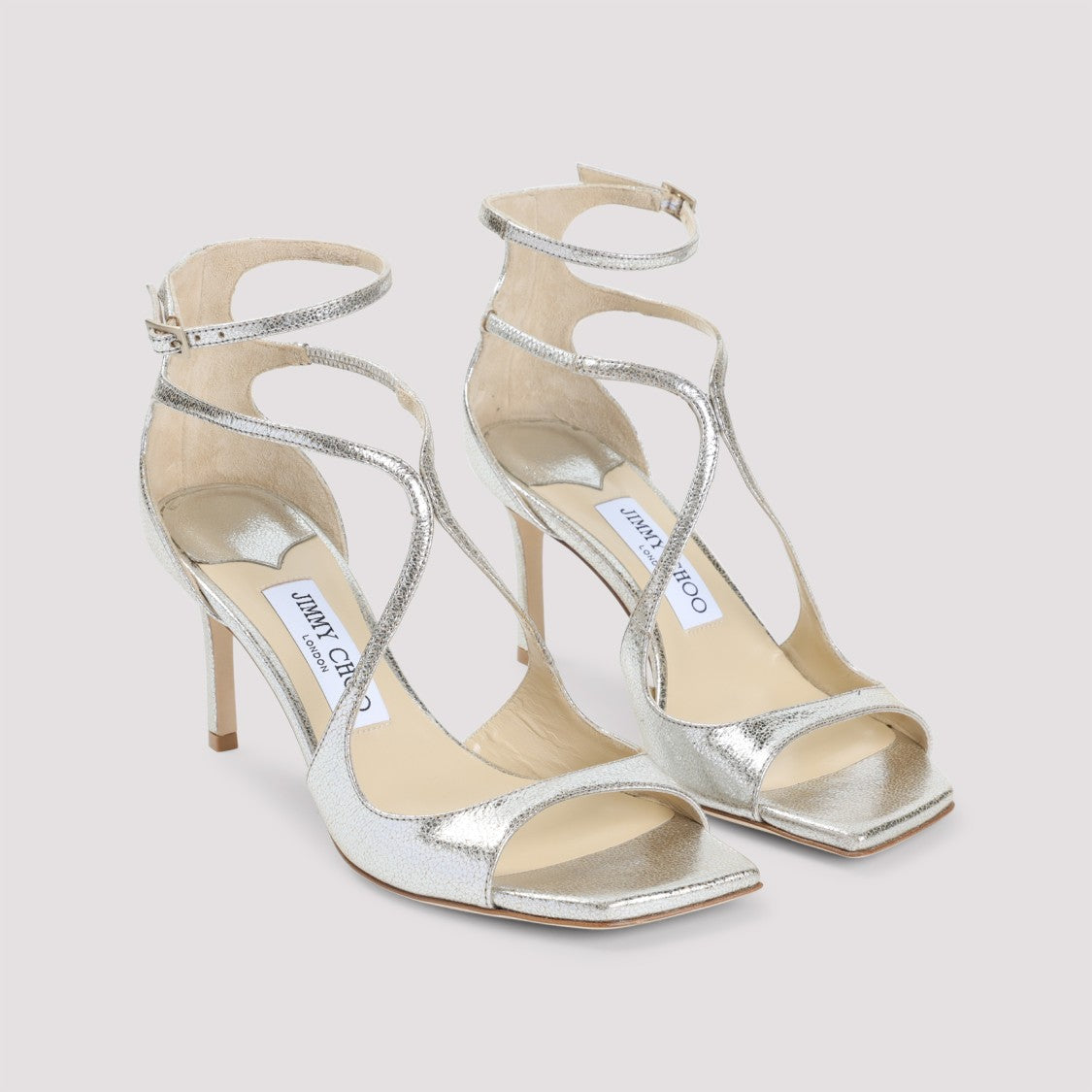 Jimmy Choo Gleaming Open-Toe Sandals With Delicate Ankle Strap